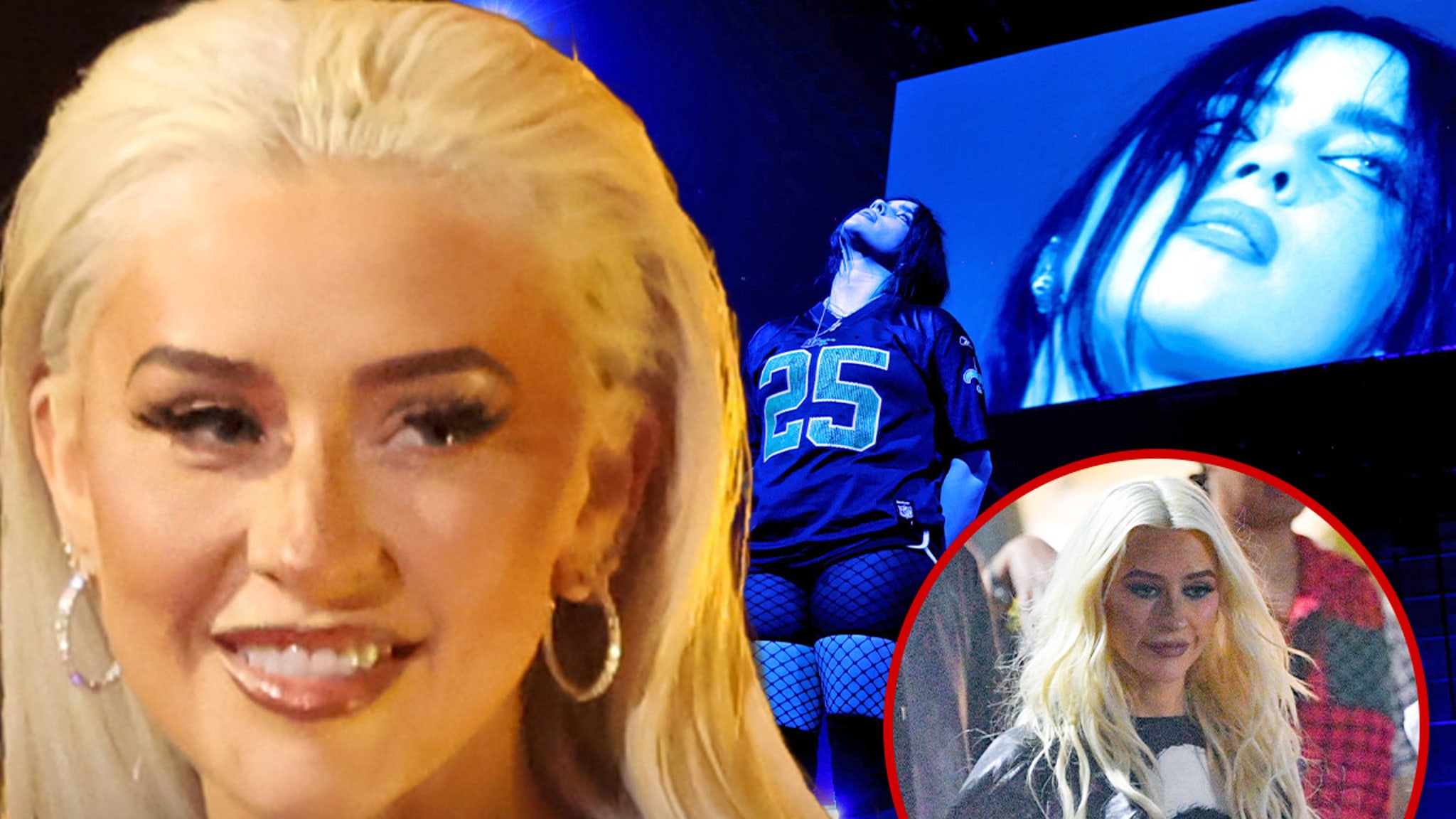 Christina Aguilera Attends Night 4 Of Billie Eilish's Forum Concert Run