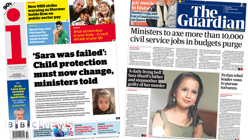 'Sara was failed' and 10,000 civil service jobs to be axed