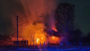 A drone attack in Chernihiv, Ukraine. Pic: State Emergency Services of Ukraine