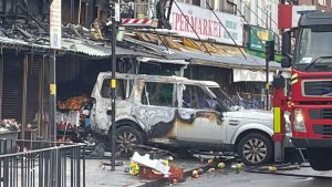 Flats catch fire after car rammed into Birmingham shop in suspected arson attack | UK News