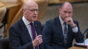 First Minister of Scotland John Swinney during First Minister's Questions at the Scottish Parliament in Holyrood, Edinburgh. Picture date: Thursday December 12, 2024.