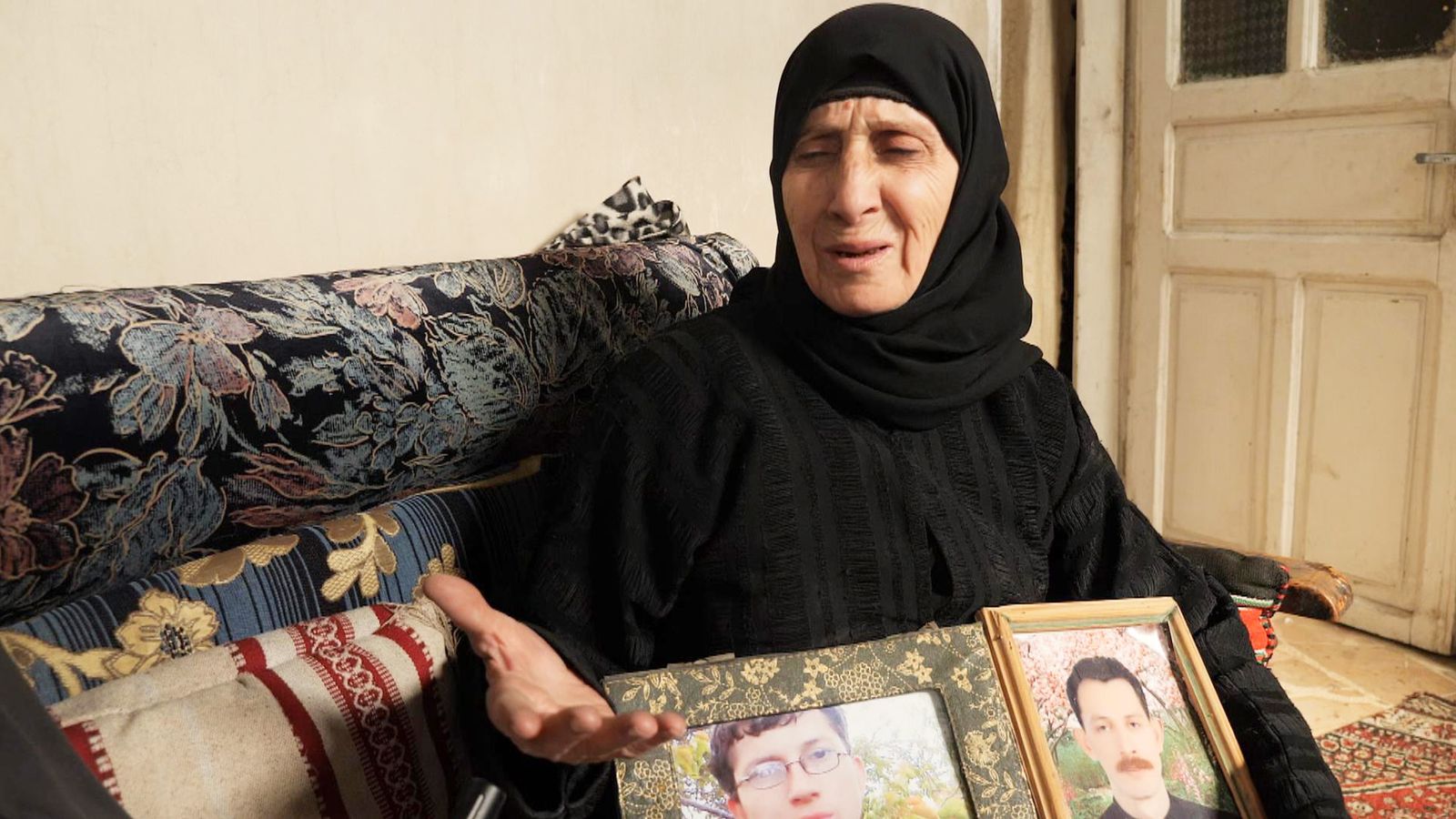 Wafiqa lost two of her sons and two of her grandsons when Assad's regime used sarin gas in Ghouta in August 2013.  FTV PKG SYRIA ASSAD WAR CRIMES WAGHORN DAMASCUS 121224