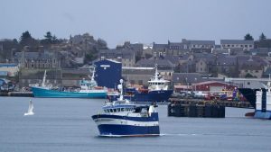 Fishing boats in the harbour in Lerwick in Shetland. Picture date: Thursday February 1, 2024.