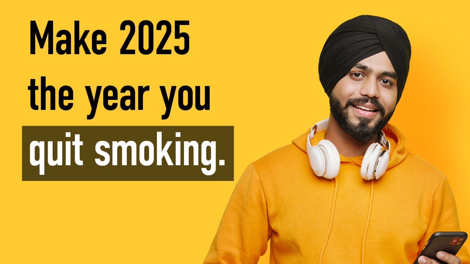 A cropped version of the poster which also included text saying 'make 2025 the year you quit smoking'.