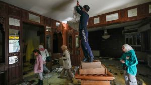 People inside a private residence of Mr Assad in Damascus. Pic: AP