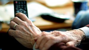 Generic old person watching TV. TV Licensing customers over 75 will remain covered by a free TV licence until 31 May 2020. PA Photo. Pic: PA