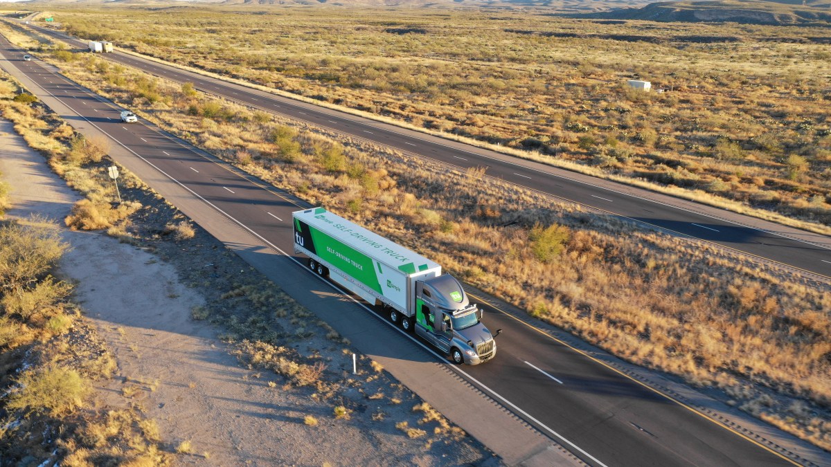 tusimple truck on the road