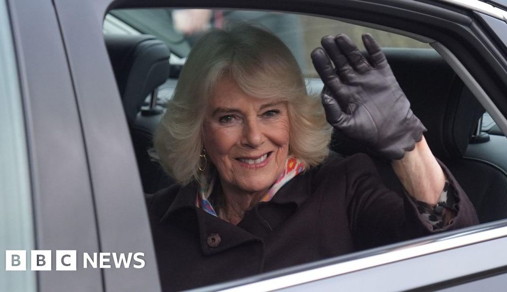 Queen Camilla praises hospices during visit to Swindon