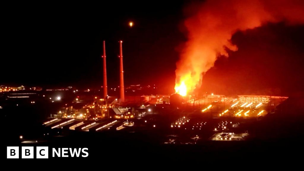 Drone footage shows fire at one of world's largest battery plants