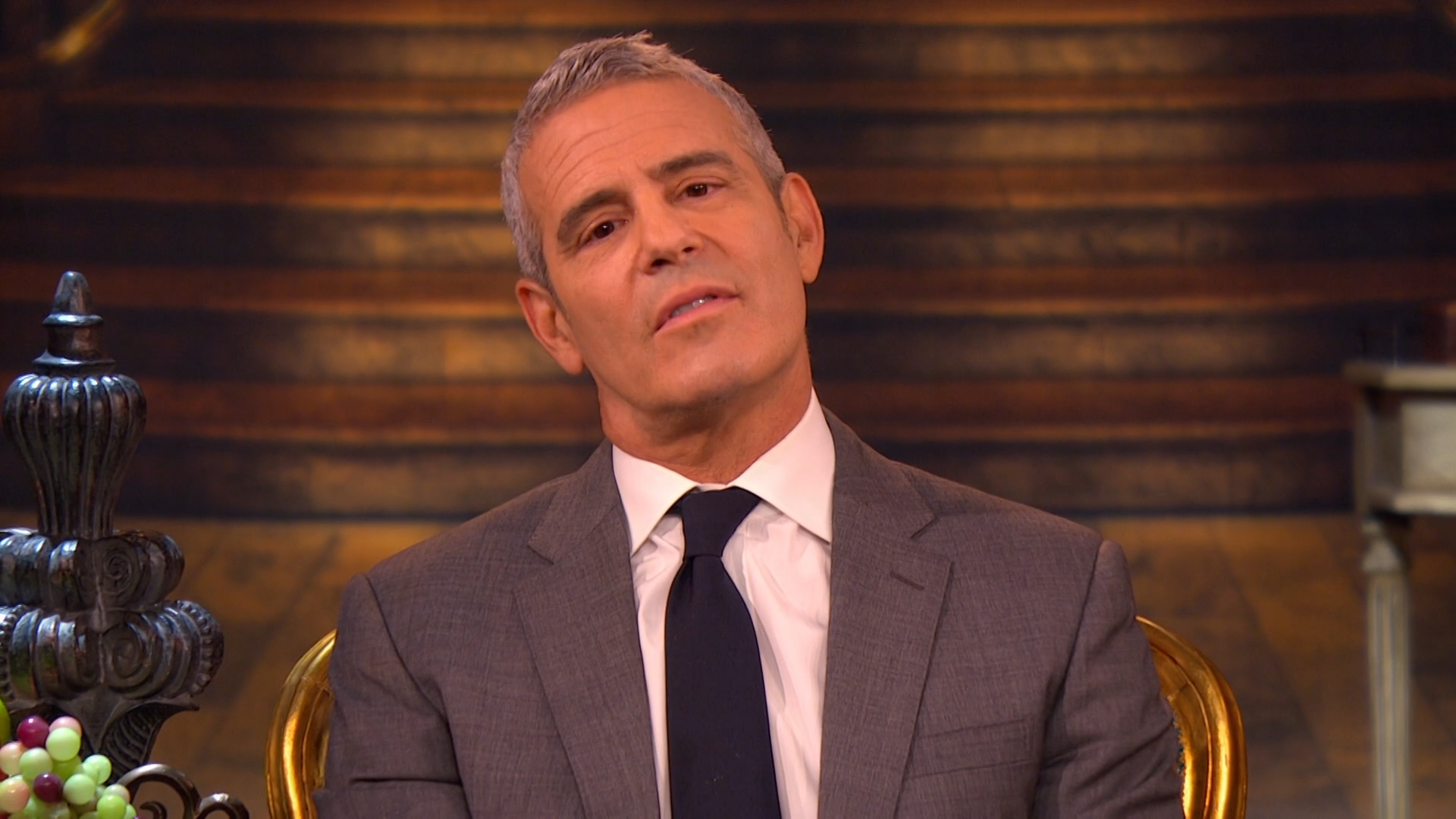 Andy Cohen visibly suffers during a RHONJ Reunion.