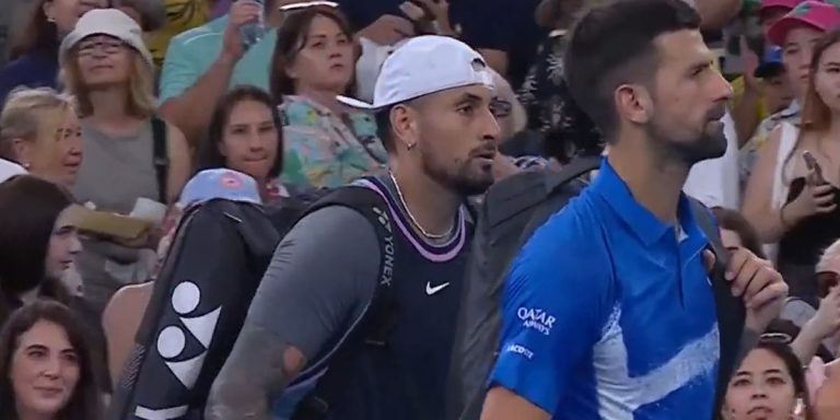 Nick Kyrgios hits out at doping tennis stars moments before losing doubles clash alongside Novak Djokovic