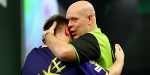 Michael van Gerwen’s three-word message to Luke Littler in tears speaks volumes