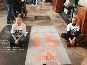 Just Stop Oil activists deface Charles Darwin’s grave inside Westminster Abbey