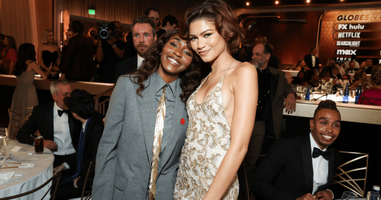 Zendaya Quietly Wore a Side-Baring Second Dress at the Golden Globes 2025