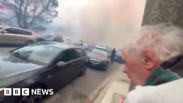 Man films escape from LA fires with elderly father-in-law