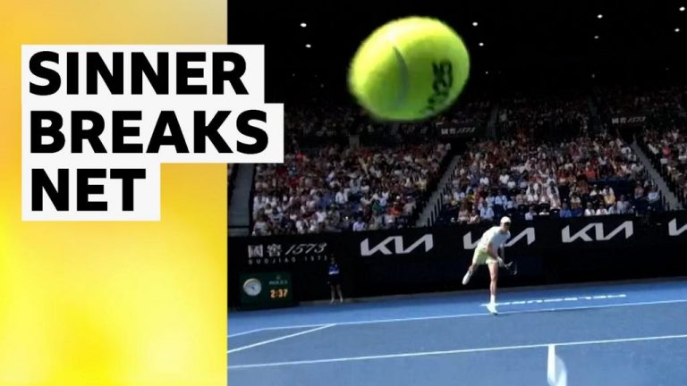 Sinner's serve breaks net at Australian Open