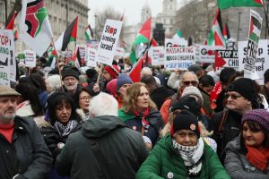 Seven arrested at pro-Palestine rally as hundreds gather amid police presence