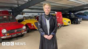 Worcestershire woman celebrates her 50-strong classic car collection that includes a Lamborghini, BMW and an F1 car