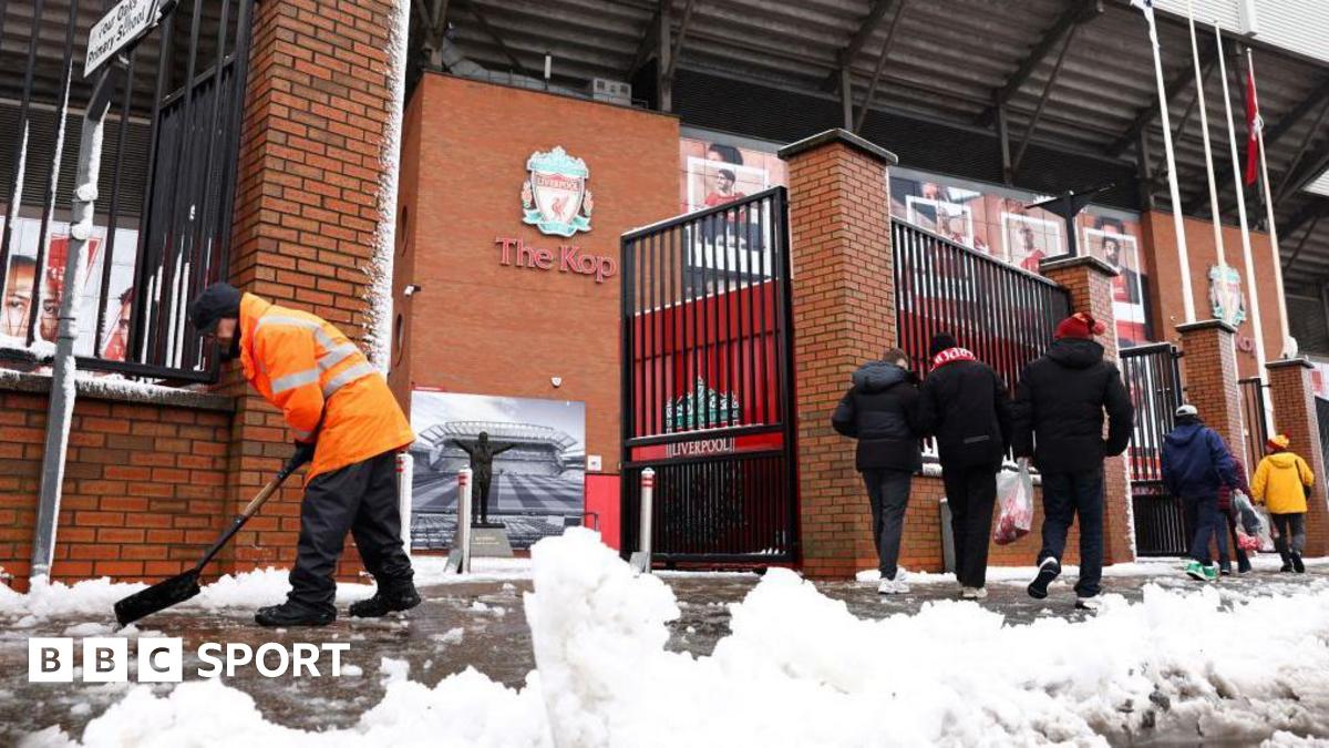 Liverpool v Manchester United 'on at this stage' after snow hits north-west England