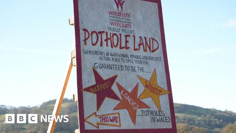 Wrexham village residents make tourist attraction of potholes