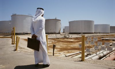 A view of the Aramco oil refinery in Saudi Arabia, 1990. (Tom Stoddart/Hulton Archive/Getty Images)