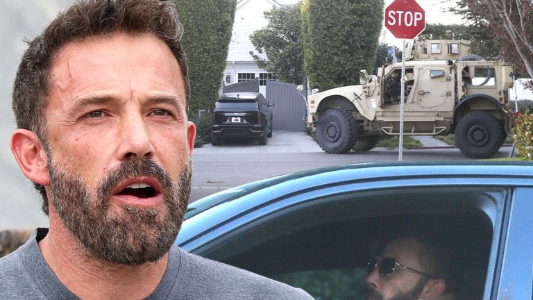 Ben Affleck Returns Home to Find Massive Military Vehicle Parked Outside