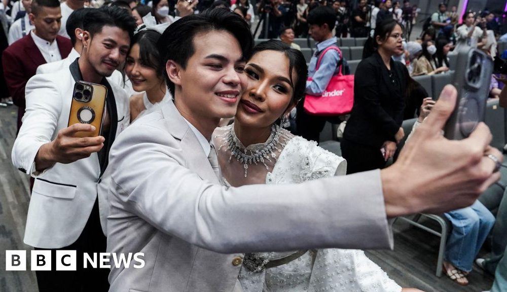 Couples wed in a riot of colour as same-sex marriage becomes legal