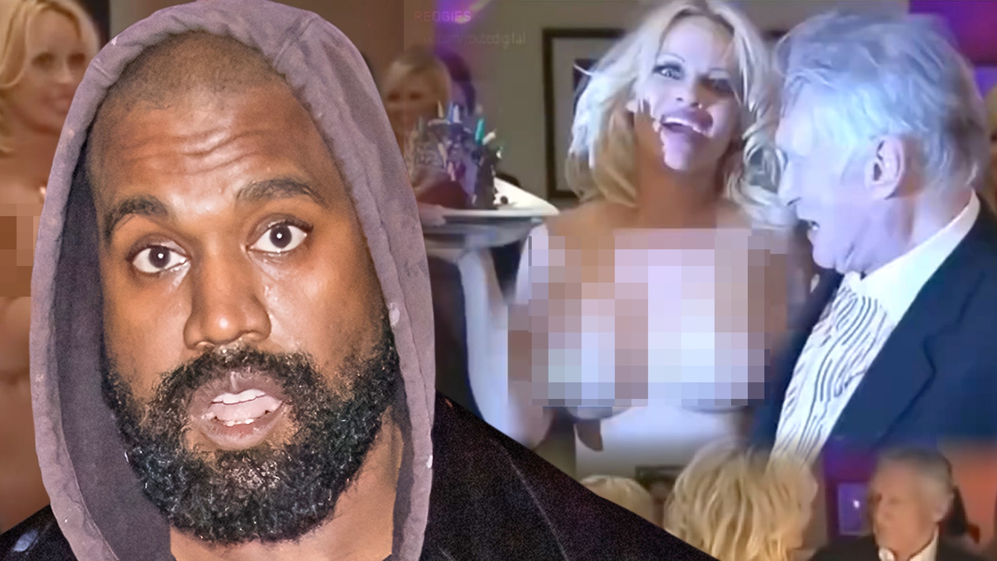 Kanye West Posts Throwback Video of Naked Pamela Anderson, Hugh Hefner