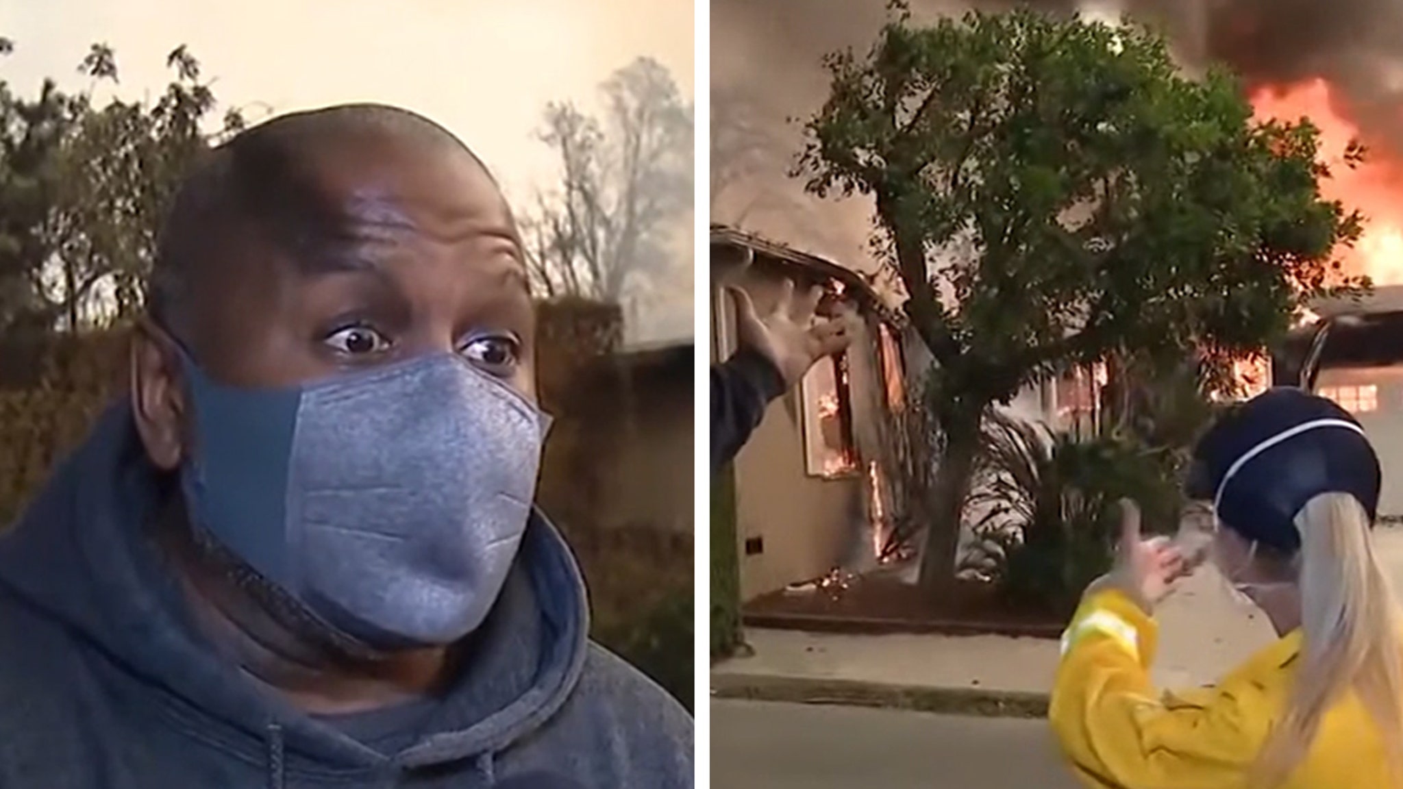 L.A. Resident Begs for Water to Save Home From Fire