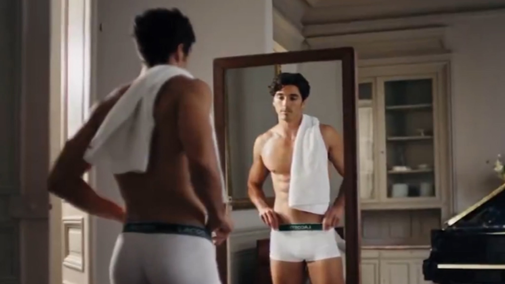 Taylor Zakhar Perez Is Thighs-Out in Paris in New Lacoste Underwear Shoot