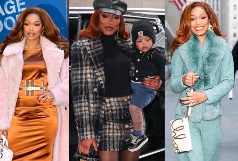 Keke Palmer Slays NYC in Plaid Schiaparelli, Turquoise Dior, Metallic Dolce & Gabbbana, and more!