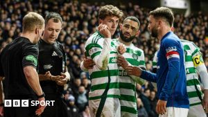 Rangers 3-0 Celtic: Ibrox club condemn incident in which Engels hit by coin