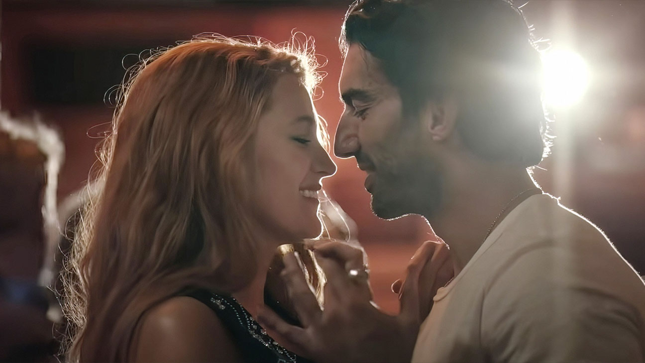 Blake Lively as Lily Bloom and Justin Baldoni as Ryle Kincaid in the film adaptation of Colleen Hoover's 'It Ends With Us'