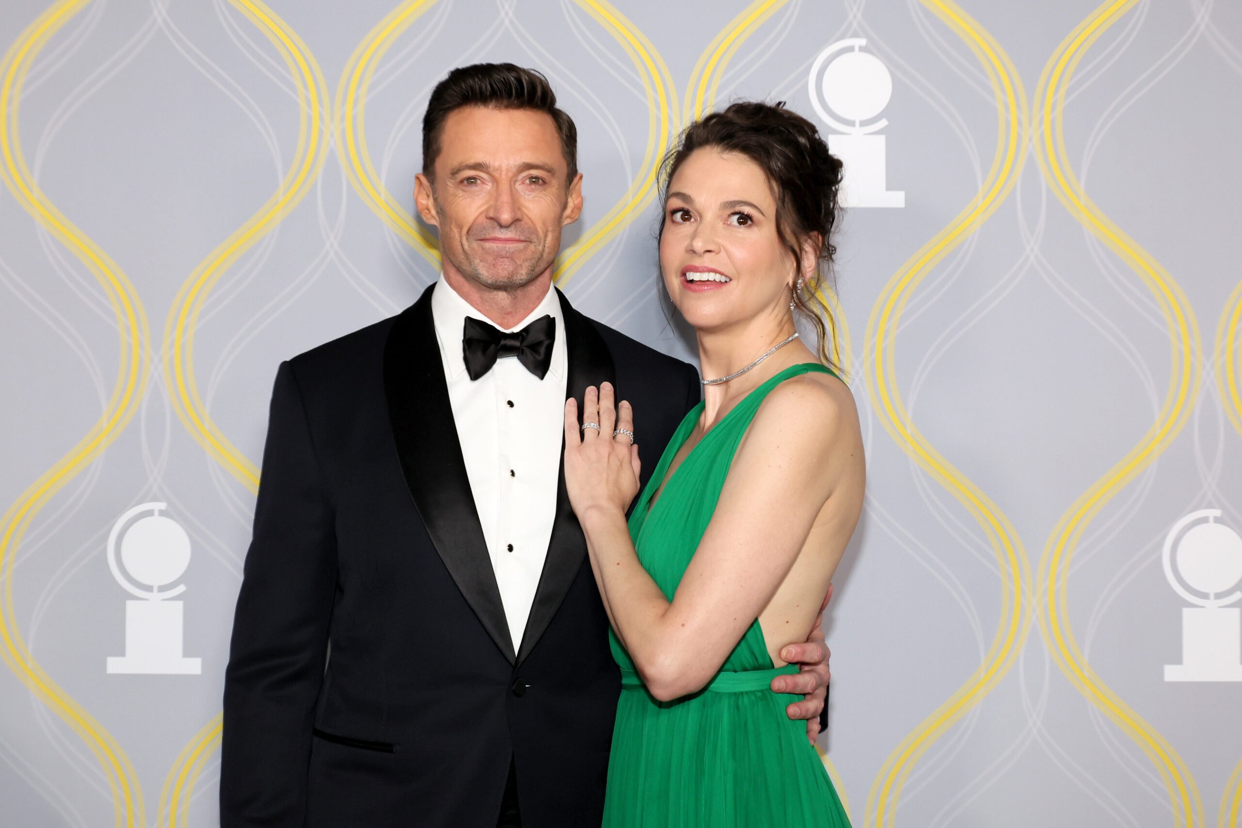 Hugh Jackman and Sutton Foster attend the 75th Annual Tony Awards at Radio City Music Hall on June 12, 2022 in New York City.