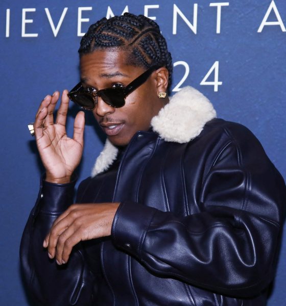 A$AP Rocky arrives for the 38th Annual Footwear News Achievement Awards at Cipriani South Street in New York on December 4, 2024.