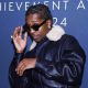 A$AP Rocky arrives for the 38th Annual Footwear News Achievement Awards at Cipriani South Street in New York on December 4, 2024.