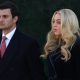 Tiffany Trump, daughter of U.S. President Donald Trump, and her husband Michael Boulos arrive for church services at St. John