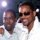 Actors Chris Rock and Will Smith arrive to the premiere of Hustle and Flow at the Cinerama Done on July 20, 2005 in Hollywood, California.