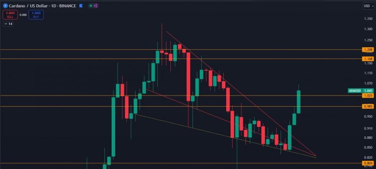 Cardano Soars Past $1, Bucking The Broader Market Trend