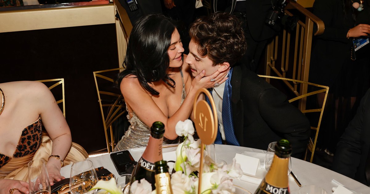 Kylie Jenner and Timothee Chalamet Share a Kiss at Golden Globes