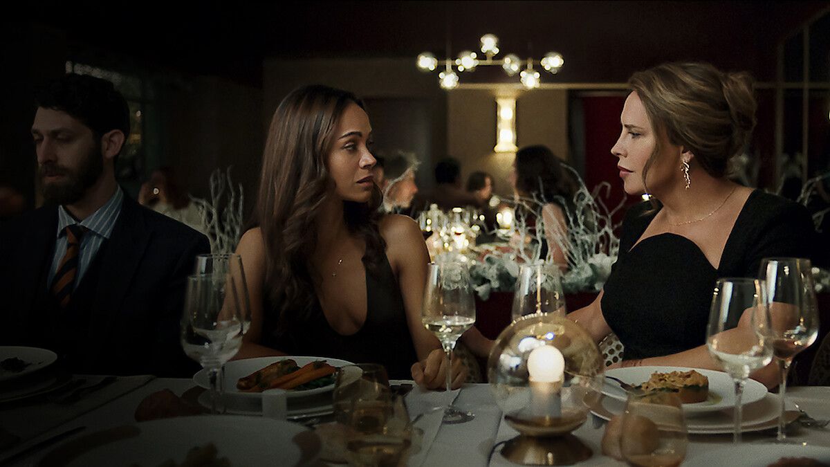 Zoe Saldana and Karla Sofia Gascon in Netflix's Emilia Perez