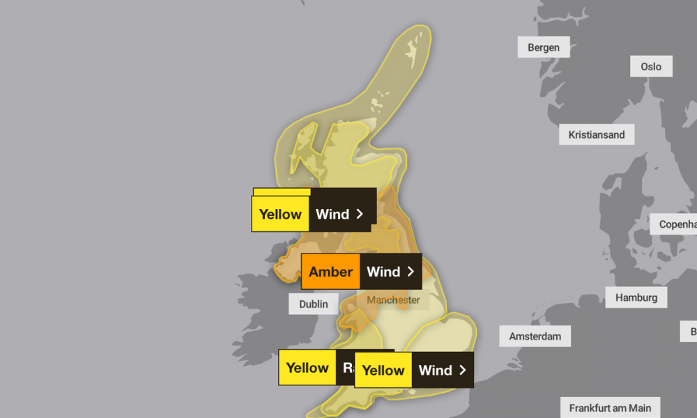 Storm Eowyn: Met Office warns of danger to life as Britain faces 90mph winds