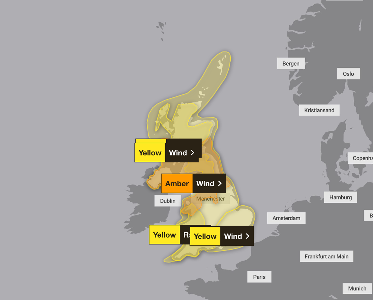 Storm Eowyn: Met Office warns of danger to life as Britain faces 90mph winds