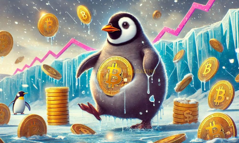 PENGU crypto chart showing recent 6% surge and market trends