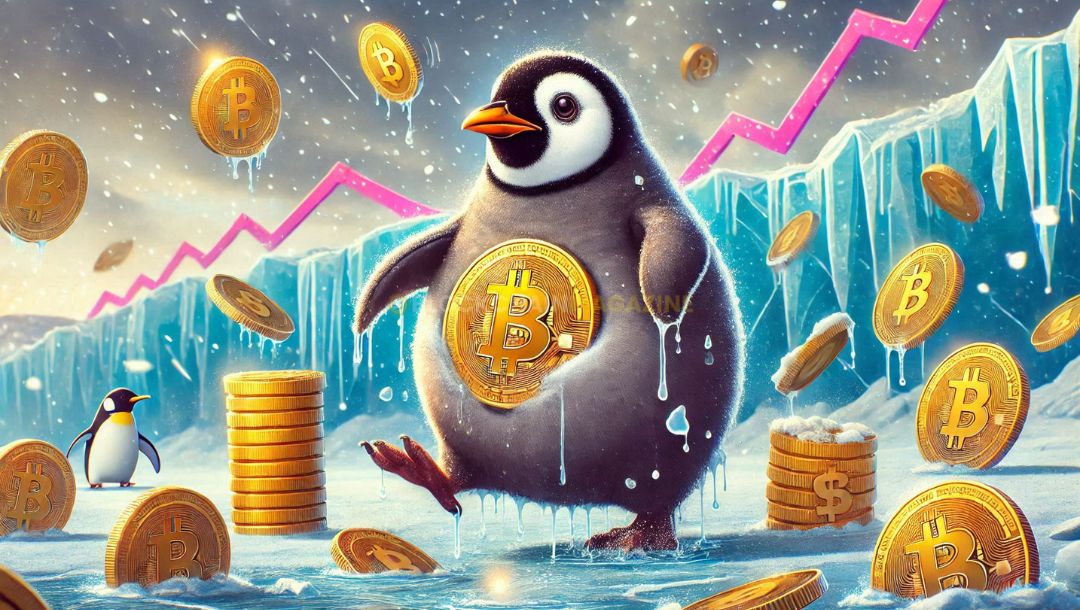 PENGU crypto chart showing recent 6% surge and market trends