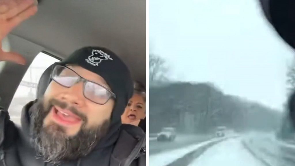 Trump Supporter Singing MAGA Tune Crashes Car While Speeding in Snow