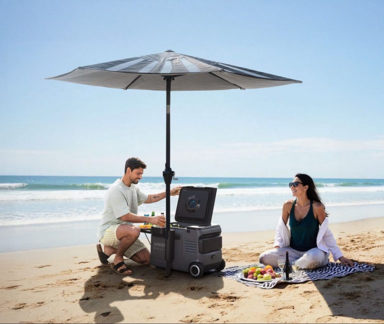 Anker shows off its solar beach umbrella at CES 2025