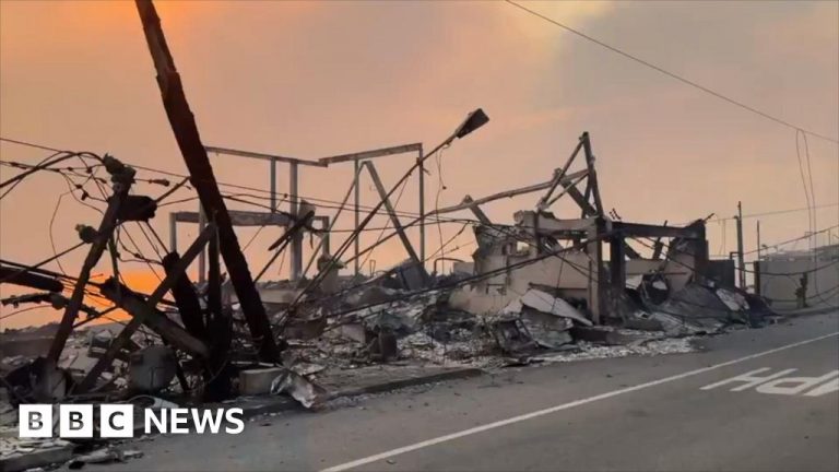 Malibu’s devastated seafront homes now burned-out shells