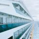 Exterior of cruise ship sailing in Mediterranean Sea