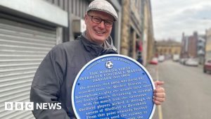 Football's first away game marked with new Sheffield blue plaque